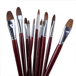 image-6pcs/Set High-grade Weasel Hair Oil Painting Brush Hazel Shap Row Pen Long Birch Rod Acrylic Drawing Art Supplies Artist Supply