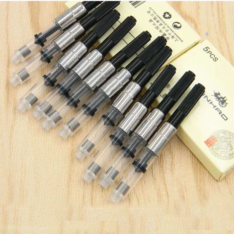 image-10pc FOUNTAIN PEN refill INK CONVERTER PUMP CARTRIDGES Black