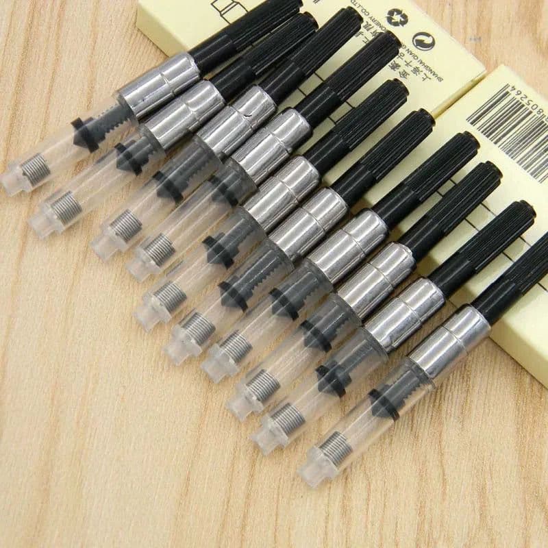 image-10pc FOUNTAIN PEN refill INK CONVERTER PUMP CARTRIDGES Black