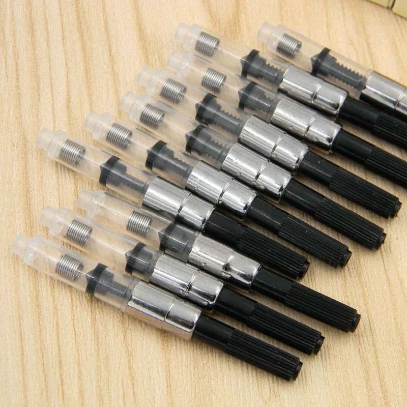 image-10pc FOUNTAIN PEN refill INK CONVERTER PUMP CARTRIDGES Black
