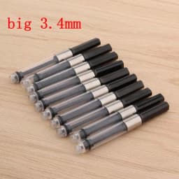 image-10pcs 3.4mm metal black silver big Fountain Pen Ink Refill Cartridges Stationery Office school supplies