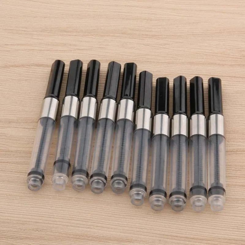 image-10pcs 3.4mm metal black silver big Fountain Pen Ink Refill Cartridges Stationery Office school supplies