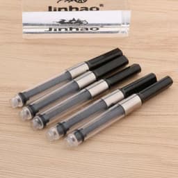 image-10pcs 3.4mm metal black silver big Fountain Pen Ink Refill Cartridges Stationery Office school supplies