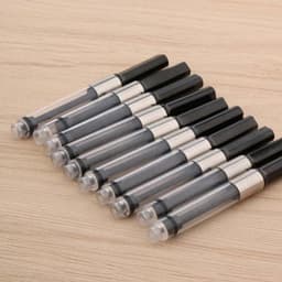image-10pcs 3.4mm metal black silver big Fountain Pen Ink Refill Cartridges Stationery Office school supplies