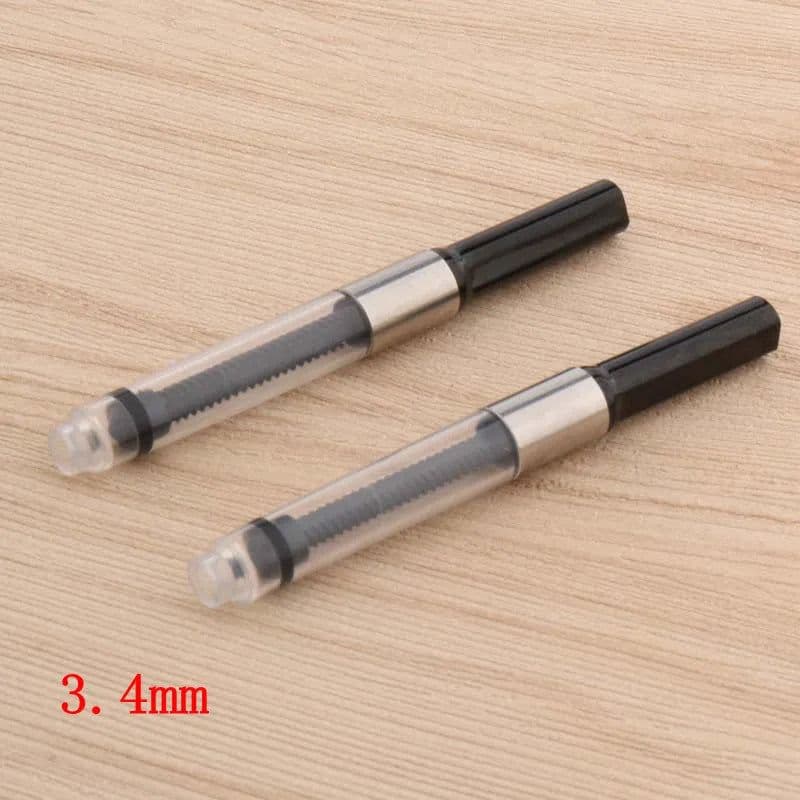 image-10pcs 3.4mm metal black silver big Fountain Pen Ink Refill Cartridges Stationery Office school supplies