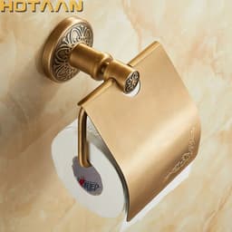 image-.,Solid AluminiumToilet Paper Holder Antique Brass Color Tissue Roll Paper Box Classic Bathroom Accessories YT-14292