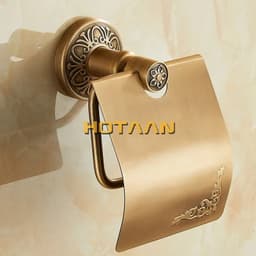 image-.,Solid AluminiumToilet Paper Holder Antique Brass Color Tissue Roll Paper Box Classic Bathroom Accessories YT-14292