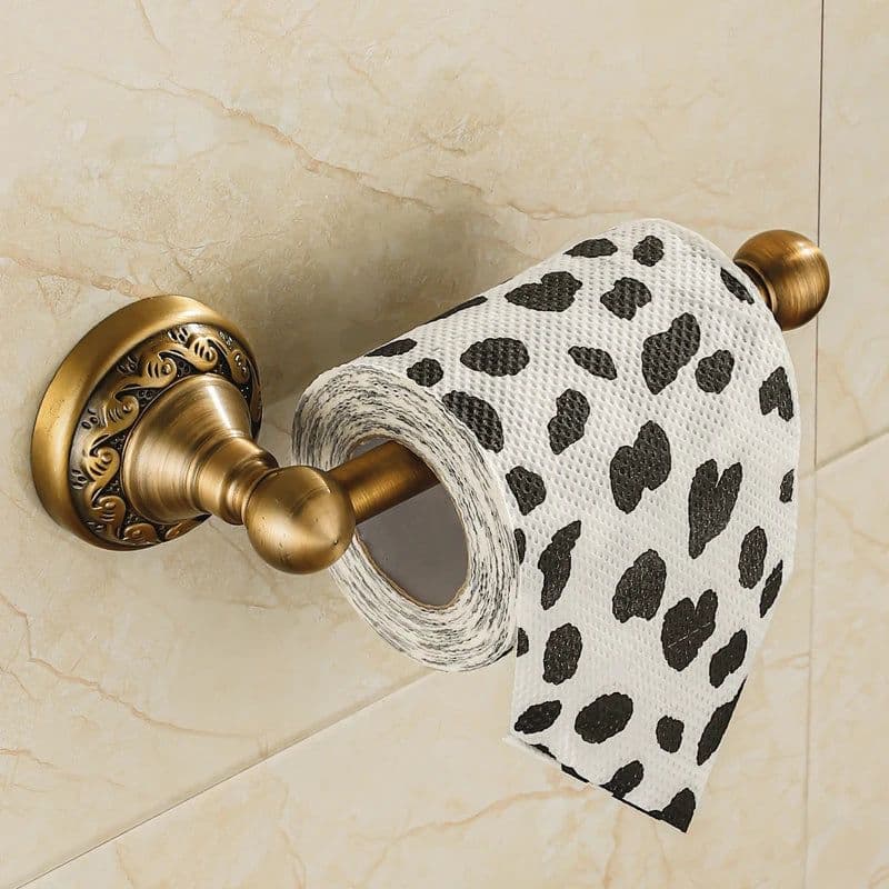 image-Toilet Paper Holder Wall Mounted Vintage Classic Bathroom Antique Brass Roll Tissue Box Bathroom Accessories YT-13992