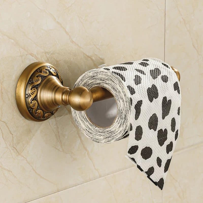 image-Toilet Paper Holder Wall Mounted Vintage Classic Bathroom Antique Brass Roll Tissue Box Bathroom Accessories YT-13992