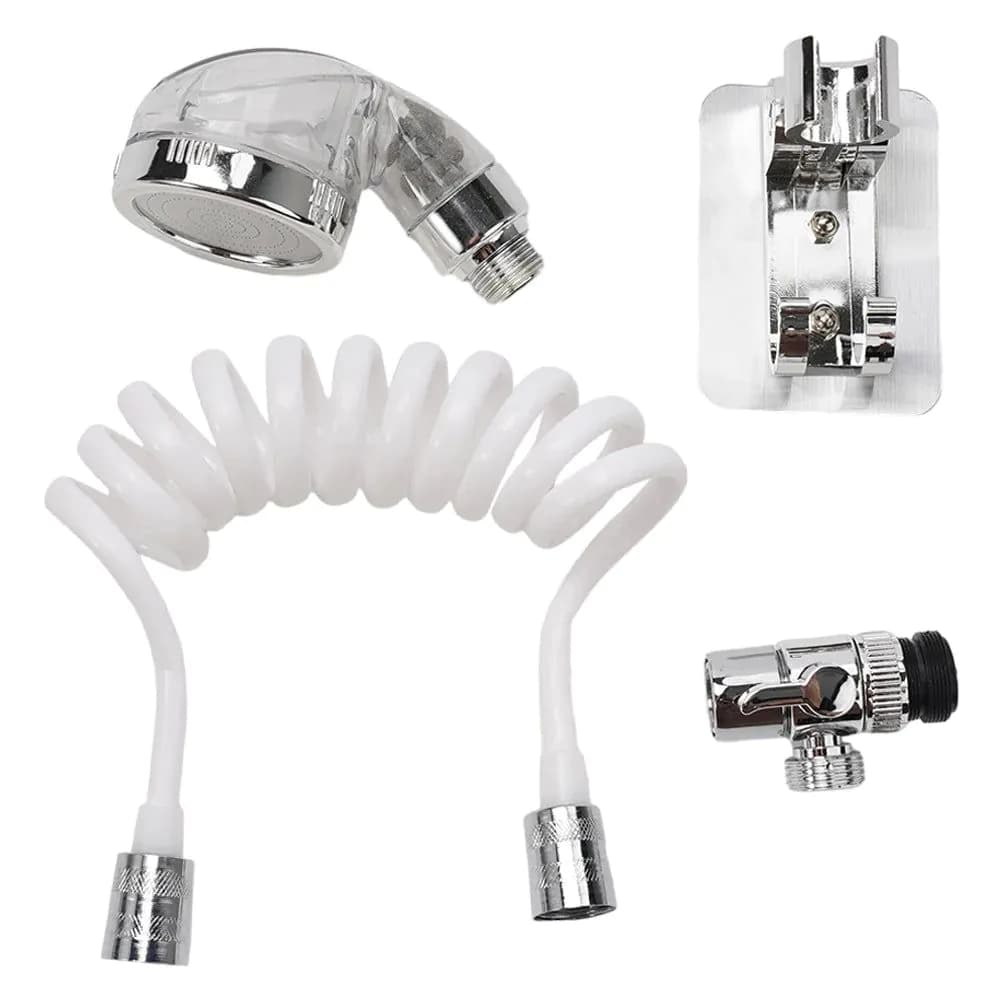 image-ABS Faucet External Shower Head Set Bathroom Kitchen Basin Tap Adapter Attachment Washbasin Faucet External Home Shower Head