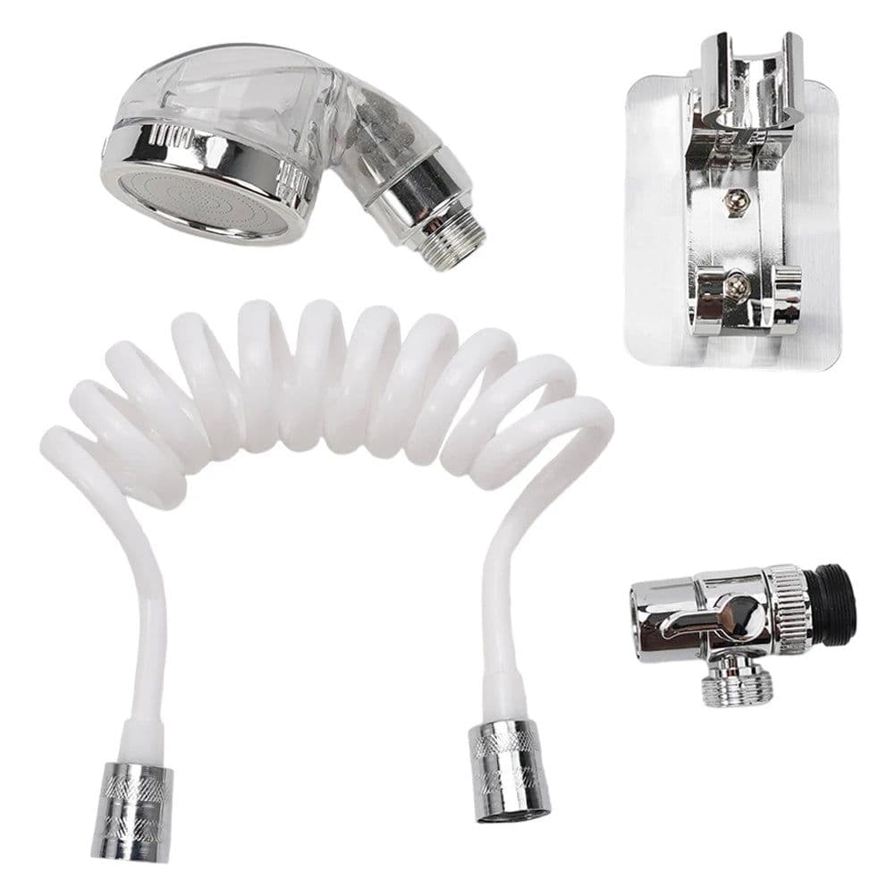 image-ABS Faucet External Shower Head Set Bathroom Kitchen Basin Tap Adapter Attachment Washbasin Faucet External Home Shower Head