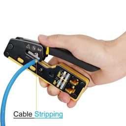 image-ZoeRax RJ45 Crimp Tool Pass Through Crimper Cutter for Cat6 Cat5 Cat5e 8P8C Modular Connector Ethernet All-in-one Wire Tool