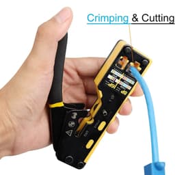 image-ZoeRax RJ45 Crimp Tool Pass Through Crimper Cutter for Cat6 Cat5 Cat5e 8P8C Modular Connector Ethernet All-in-one Wire Tool