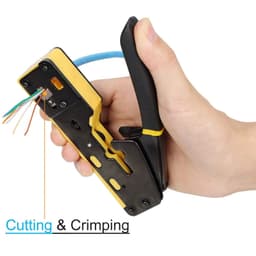 image-ZoeRax RJ45 Crimp Tool Pass Through Crimper Cutter for Cat6 Cat5 Cat5e 8P8C Modular Connector Ethernet All-in-one Wire Tool