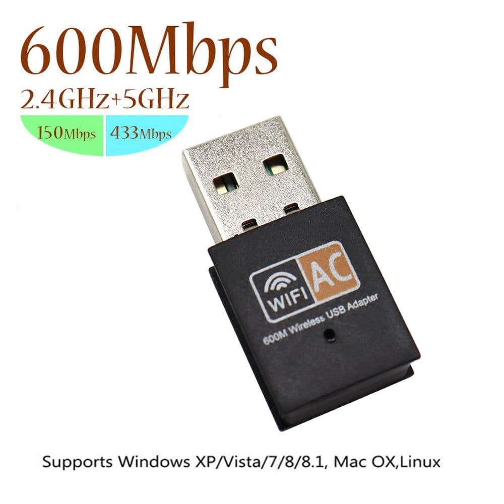 image-600Mbps USB Wifi Adapter 2.4GHz+5GHz Antenna USB Ethernet Lan Wifi Dongle Network Card Dual Band Wi fi Adapter