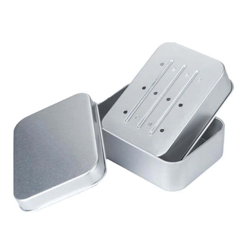 image-Small Empty Metal Soap Dish With Lid Soap Box Aluminum Storage Box Case Organizer for Money Coin Candy Key Container Jar Cans