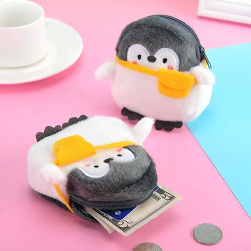 image-Shoulder Bag Little Penguin Kawaii Penguin Plush Wallet Soft Penguin Plush Coin Purse Girls Lovers Valentine's Gifts Small