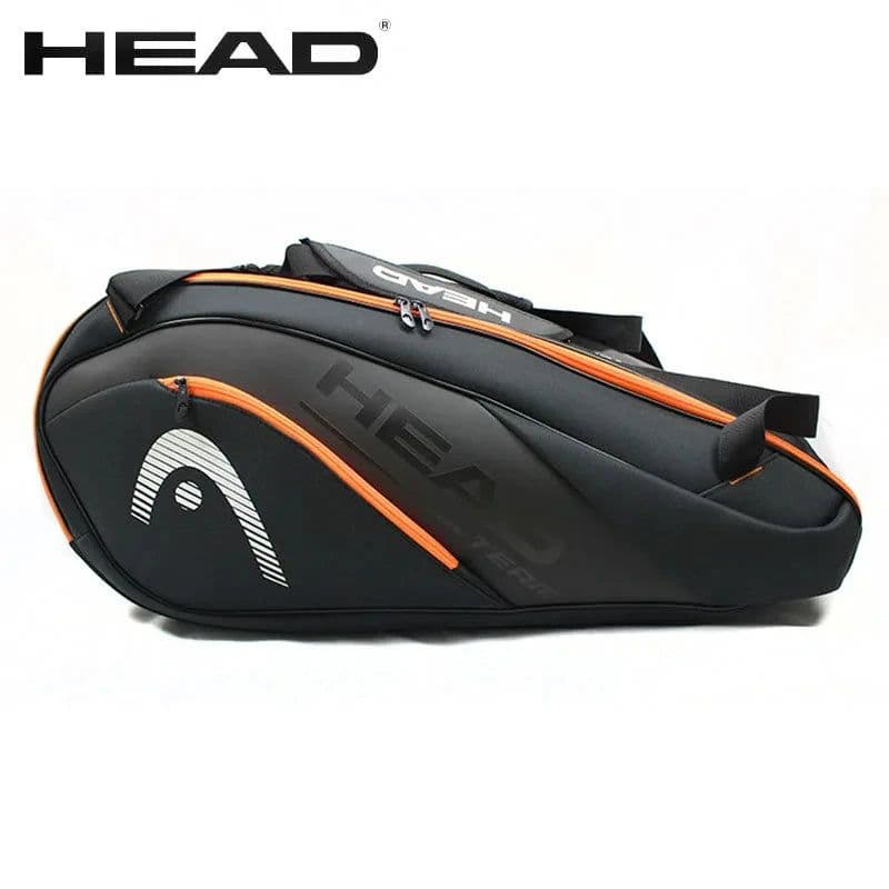 image-HEAD Tennis Rackets Bag Hard Shell Sports Bag 6 Pieces Large Capacity 9 Badminton Racquets Backpack Men Women Tenis Squash Padel