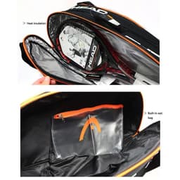image-HEAD Tennis Rackets Bag Hard Shell Sports Bag 6 Pieces Large Capacity 9 Badminton Racquets Backpack Men Women Tenis Squash Padel