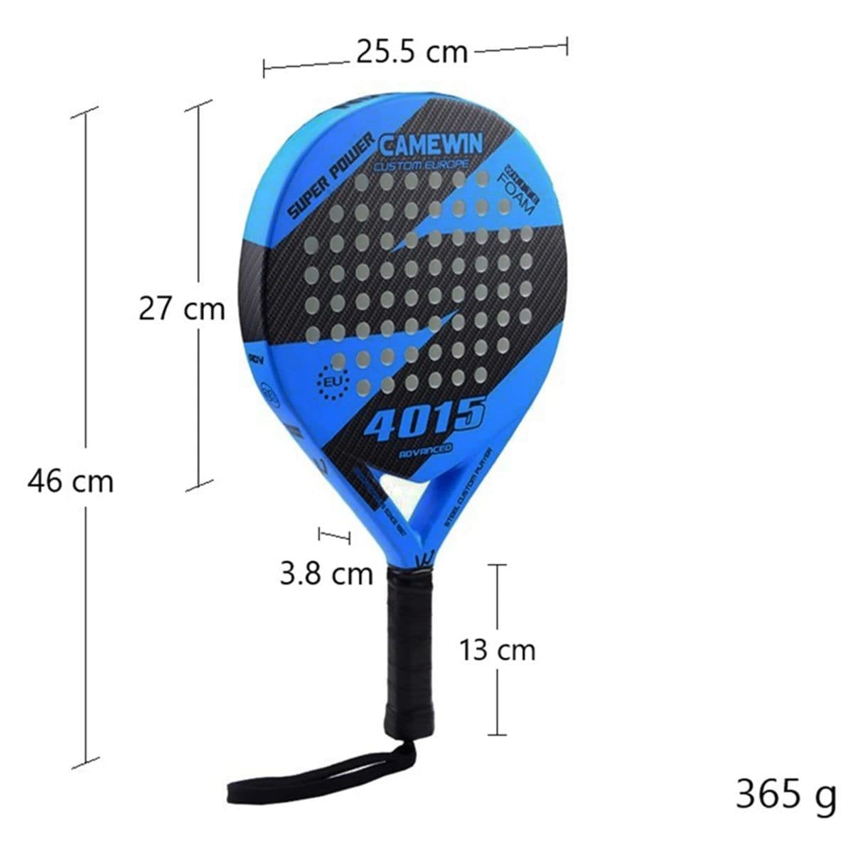 image-Camewin Padel Racket Beach Tennis Carbon Fiber and EVA Smooth Surface Durable Power Lite Paddleball Paddle Racket,Blue
