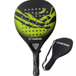 image-CAMEWIN Tennis Racket Carbon Fiber Rough Surface High Balance with Soft Memory Padel Paddle Beach Racket Professional Carbon