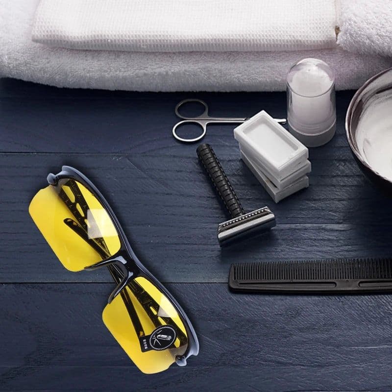 image-Cycling Sunglasses black frame yellow Night Vision sheet outdoor equipment