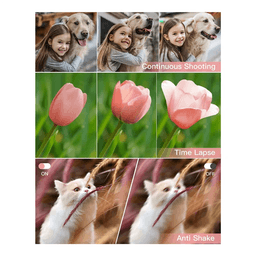 image-Digital Camera with Auto Focus, 2.7K 48MP Vlogging Camera with 2.8 Inch Large Screen Stylish Camera for Teens-Pink
