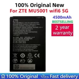 image-100% Original New 4500mAh Li3945T44P4h815174 Battery For ZTE MU5001 Wifi6 5G Portable Wifi Wireless Router Batteries