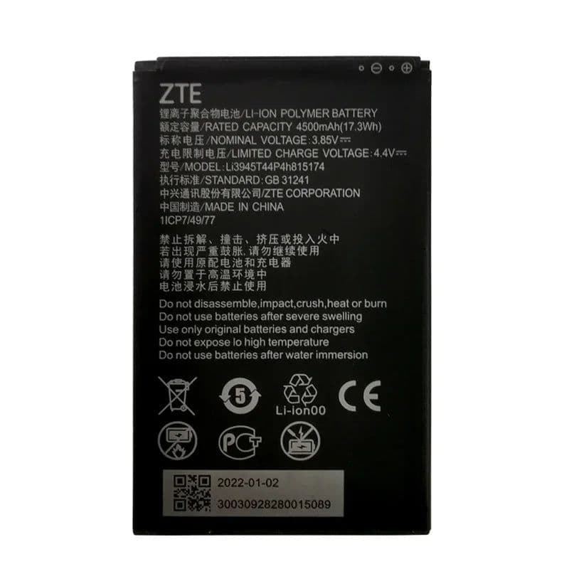 image-100% Original New 4500mAh Li3945T44P4h815174 Battery For ZTE MU5001 Wifi6 5G Portable Wifi Wireless Router Batteries