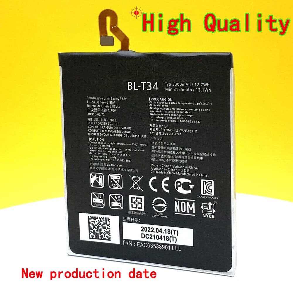 image-New 3300mAh BL-T34 Battery For LG V30 V30A H930 H932 LS998 V35 V30 PLUS Phone Replacement High Quality With Tracking Number
