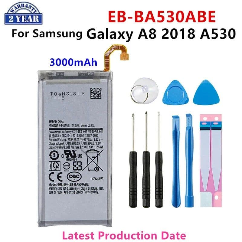 image-Brand New EB-BA530ABE 3000mAh Battery For Samsung Galaxy A8 2018 A530 SM-A530 A530F A530K/L/S/W A530N/DS Batteries+Tools