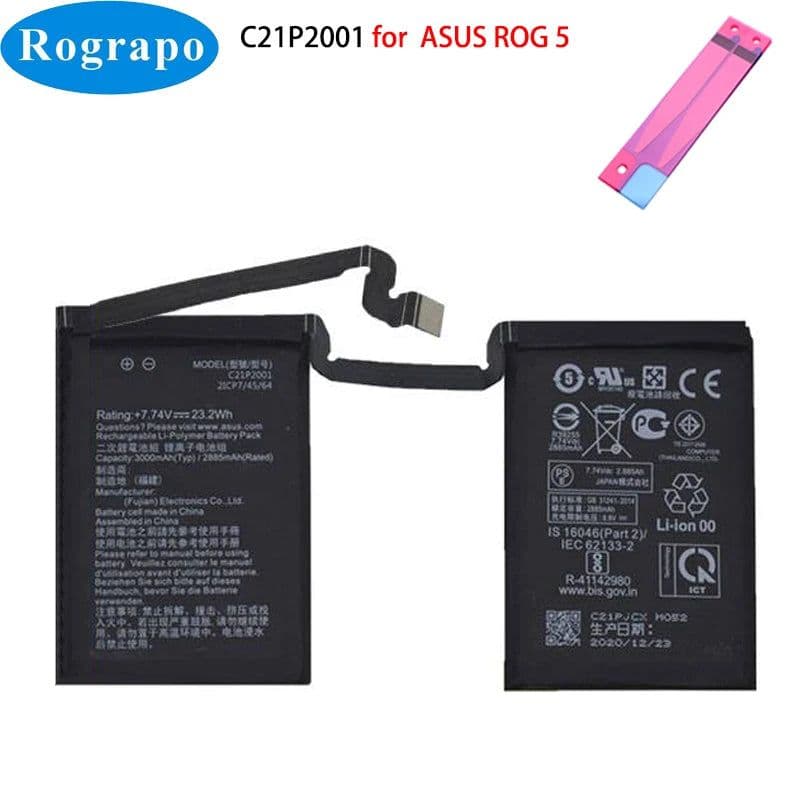 image-New Original C21P2001 6000mAh Battery For ASUS ROG 5 Phone 5s Pro ZS673KS I005DA I005DB