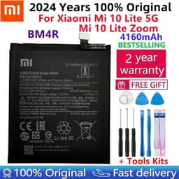 image-2024 Years Xiao Mi Original BM4R Battery For Xiaomi Mi 10 Lite 5G BM4R Genuine Replacement Phone Battery 4160mAh With Free Tools