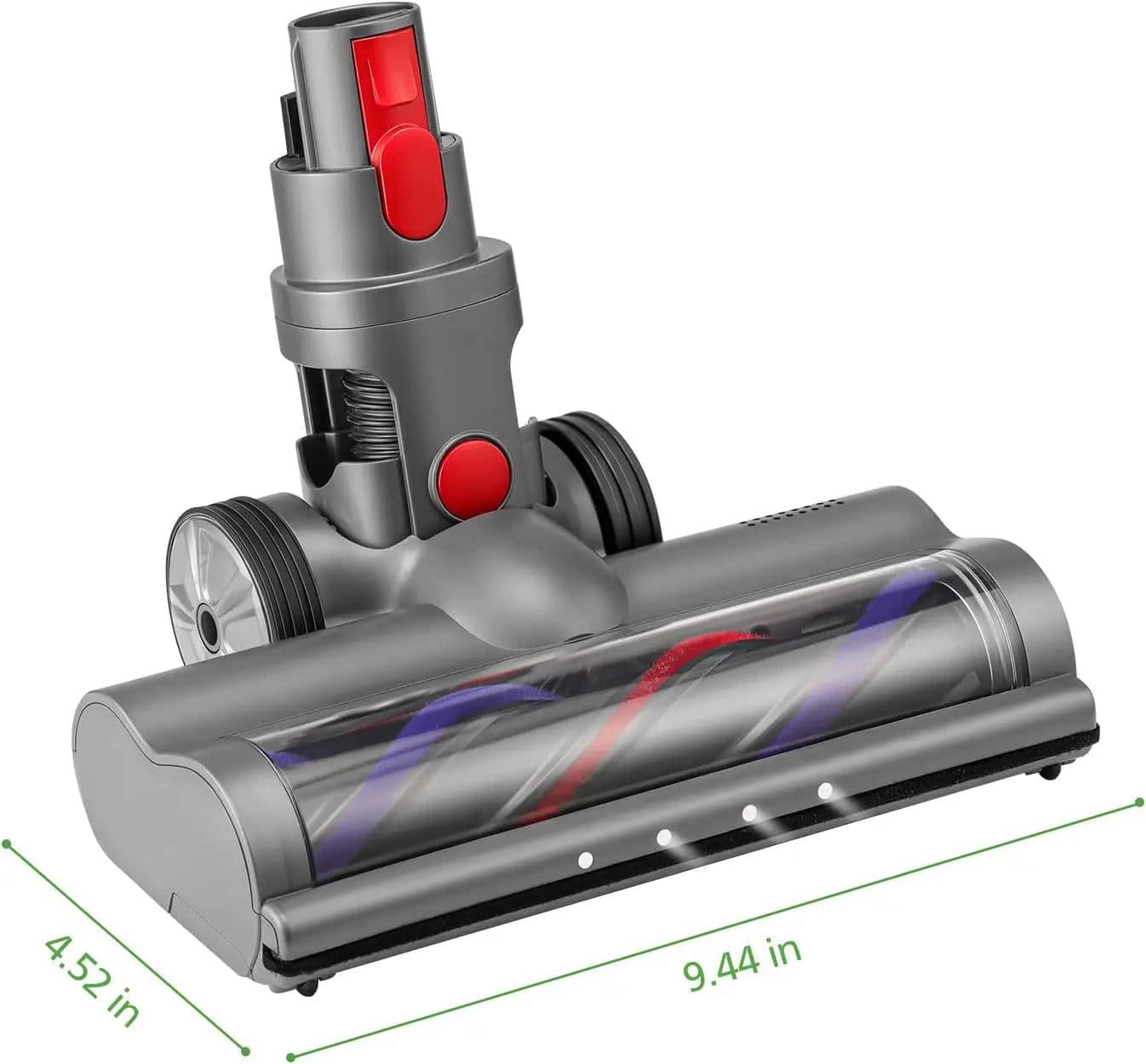 image-Roller Brush Head Replacement for Dyson V7 V8 V10 V11 V15 Cordless Vacuum Cleaner Quick-Release Motorhead with LED Headlight