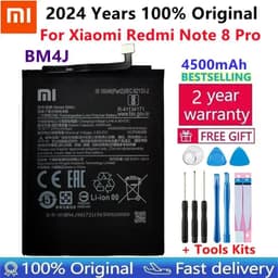 image-2024 Years 100% Original 4500mAh BM4J Battery For Xiaomi Redmi Note 8 Pro Note8 Pro Genuine Replacement Phone Battery Free Tools