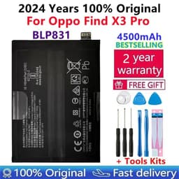 image-100% Original High Quality BLP831 4500mAh Phone Replacement Battery For Oppo Find X3 Pro X3Pro CPH2173 PEEM00 Batteries Bateria