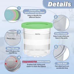 image-1PCS Randomly send color Ice Cream Maker Container For Ninja Creami Pints 16oz Cups Compatible NC301 NC290 Serie Ice Cream Maker