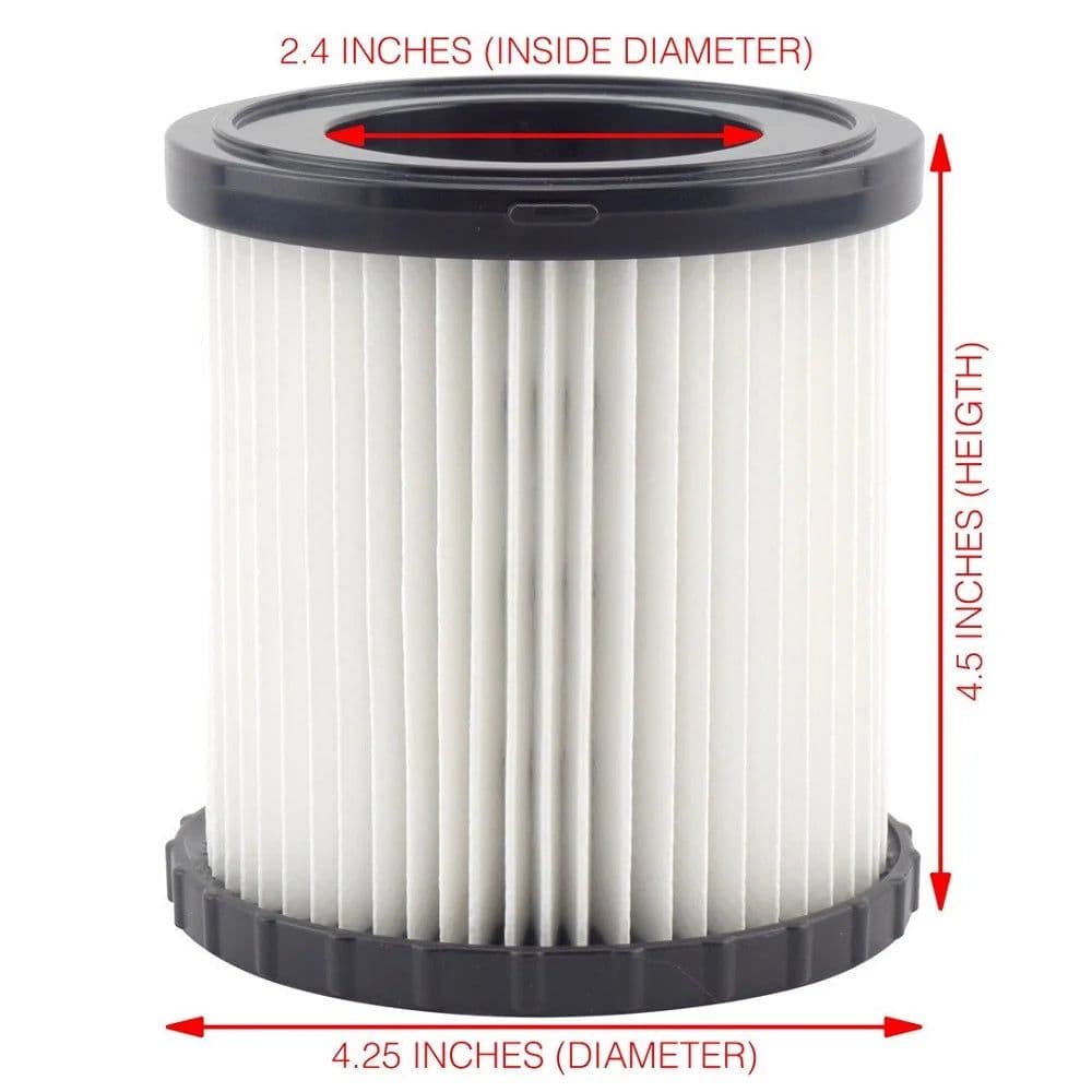 image-2 Pack Cartridge HEPA Filters Replacement Part DCV5801H Compatible with DeWalt DCV580 & DCV581H Wet Dry Vacuums