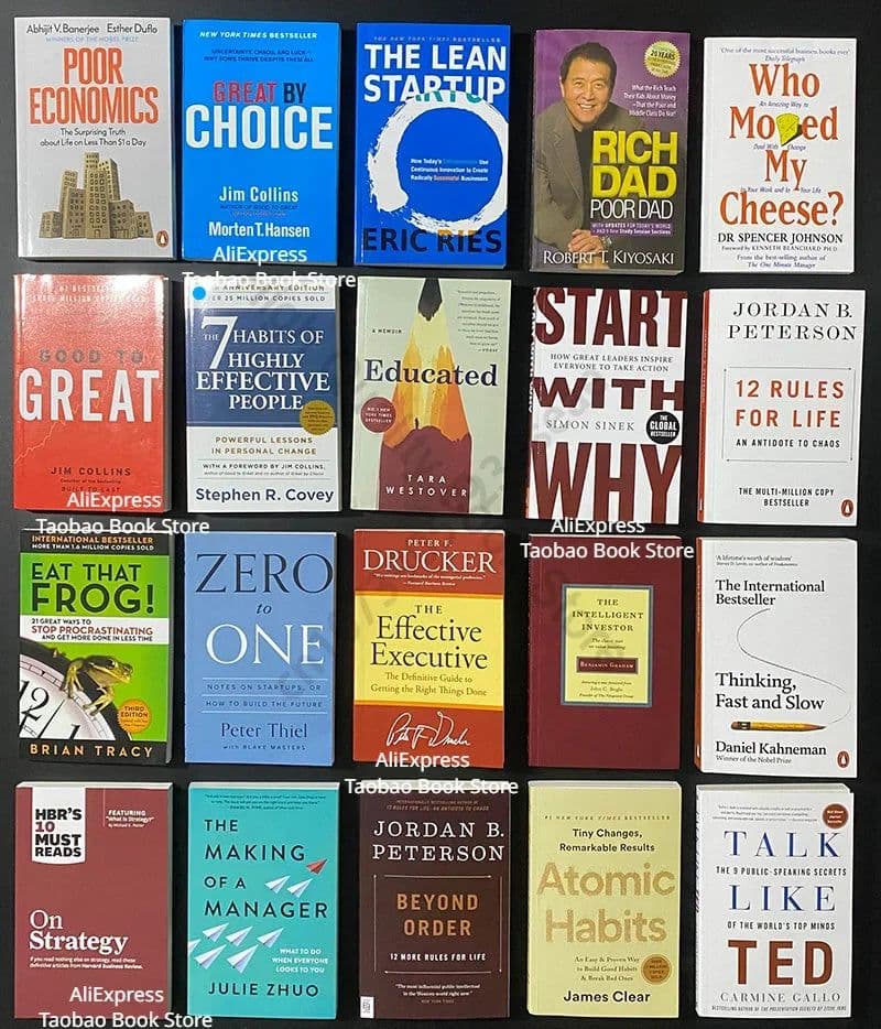 image-20 Books English Original Poor Dad Rich Dad Investment Philosophy Economic Management Business Review Full Set