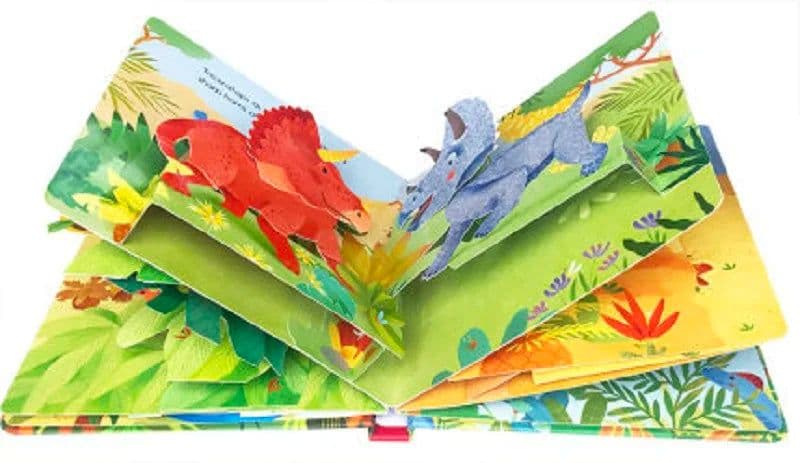 image-3-6 Years Old Usborne Peep Inside Pop Up Dinosaurs English Educational 3D Flap Picture Books Baby Children Reading Book