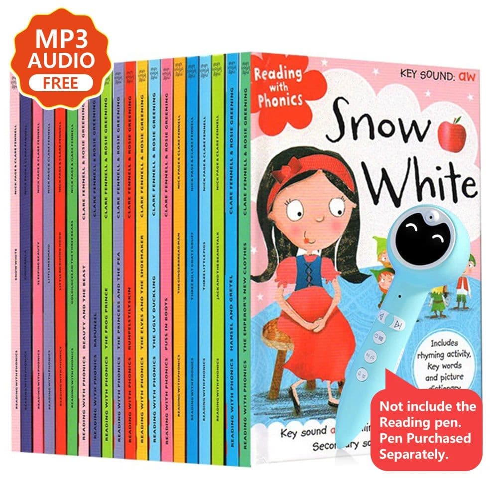 image-20 Books/Set Phonics Fairy Tale English Picture Book Little Red Riding Hood Early Education English Reading Books for Children
