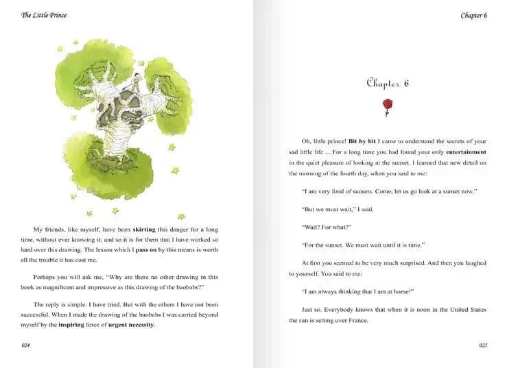 image-The Little Prince Color Illustration English Original Novel Reading Classic World Famous Books English Literature Original Book