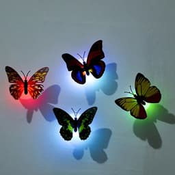 image-Butterfly Self-adhesive LED Wall Lamp Creative Home Room Decoration Night Light Indoor Atmosphere Lighting Random Color