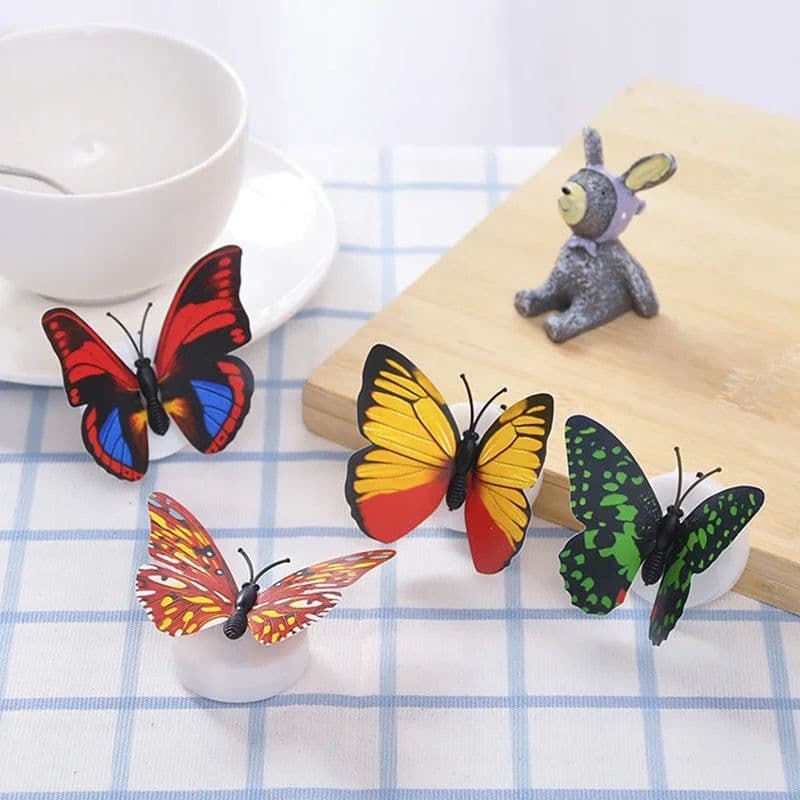 image-Butterfly Self-adhesive LED Wall Lamp Creative Home Room Decoration Night Light Indoor Atmosphere Lighting Random Color