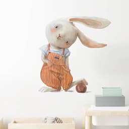 image-Cartoon Funny Bunny Wall Sticker Kids Room Background Decoration Mural Removable Cute Pattern Child Bedroom Home Decor Decals