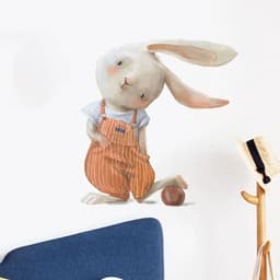image-Cartoon Funny Bunny Wall Sticker Kids Room Background Decoration Mural Removable Cute Pattern Child Bedroom Home Decor Decals