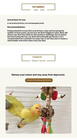 image-Parrot Bird Bite Toy String Relieving Stuffy Decorative Color Pendant