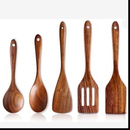 image-Spatula Kitchenware Suit Teak Head Shovel Salad Stir Soup Pasta Spoon Kitchen