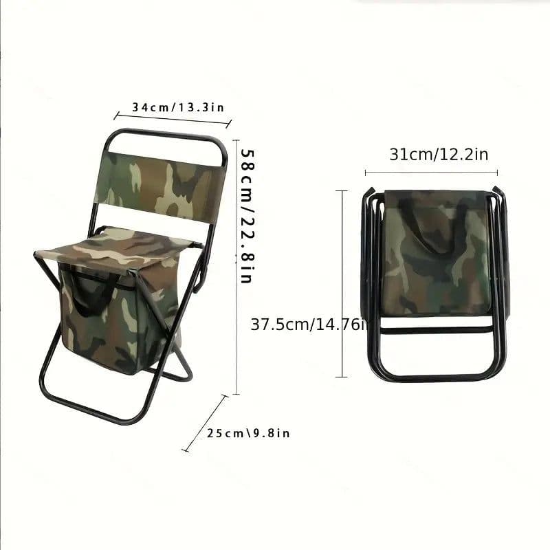 image-Portable Folding Camping Chair - Camouflage