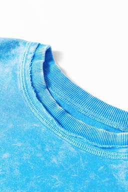 image-Blue Mineral Wash Sweatshirt Raw Seam Pockets